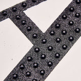 4inch Black Decorative Rhinestone Alphabet Letter Stickers DIY Crafts - W