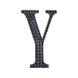4inch Black Decorative Rhinestone Alphabet Letter Stickers DIY Crafts - Y#whtbkgd