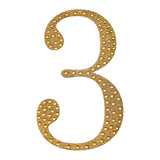 4inch Gold Decorative Rhinestone Number Stickers DIY Crafts - 3#whtbkgd
