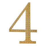 4inch Gold Decorative Rhinestone Number Stickers DIY Crafts - 4#whtbkgd