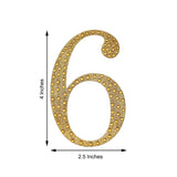 4inch Gold Decorative Rhinestone Number Stickers DIY Crafts - 6