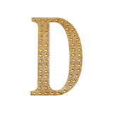 4inch Gold Decorative Rhinestone Alphabet Letter Stickers DIY Crafts - D#whtbkgd