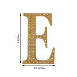 4inch Gold Decorative Rhinestone Alphabet Letter Stickers DIY Crafts - E