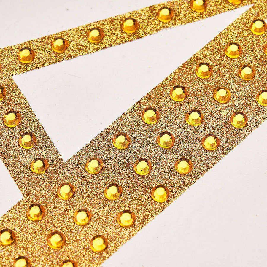 4inch Gold Decorative Rhinestone Alphabet Letter Stickers DIY Crafts - G