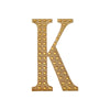 4inch Gold Decorative Rhinestone Alphabet Letter Stickers DIY Crafts - K#whtbkgd