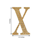 4inch Gold Decorative Rhinestone Alphabet Letter Stickers DIY Crafts - X