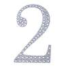 4inch Silver Decorative Rhinestone Number Stickers DIY Crafts - 2#whtbkgd