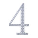4inch Silver Decorative Rhinestone Number Stickers DIY Crafts - 4#whtbkgd