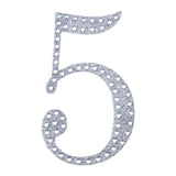 4inch Silver Decorative Rhinestone Number Stickers DIY Crafts - 5#whtbkgd