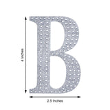 4inch Silver Decorative Rhinestone Alphabet Letter Stickers DIY Crafts - B