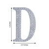 4Inch Silver Decorative Rhinestone Alphabet Letter Stickers DIY Crafts - D