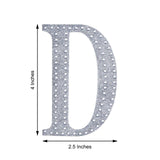 4Inch Silver Decorative Rhinestone Alphabet Letter Stickers DIY Crafts - D