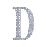 4Inch Silver Decorative Rhinestone Alphabet Letter Stickers DIY Crafts - D#whtbkgd
