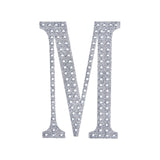 4Inch Silver Decorative Rhinestone Alphabet Letter Stickers DIY Crafts - M#whtbkgd