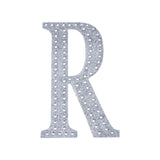 4Inch Silver Decorative Rhinestone Alphabet Letter Stickers DIY Crafts - R#whtbkgd