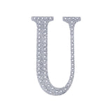 4Inch Silver Decorative Rhinestone Alphabet Letter Stickers DIY Crafts - U#whtbkgd