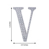 4Inch Silver Decorative Rhinestone Alphabet Letter Stickers DIY Crafts - V