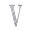 4Inch Silver Decorative Rhinestone Alphabet Letter Stickers DIY Crafts - V#whtbkgd