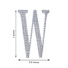 4Inch Silver Decorative Rhinestone Alphabet Letter Stickers DIY Crafts - W
