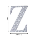4Inch Silver Decorative Rhinestone Alphabet Letter Stickers DIY Crafts - Z