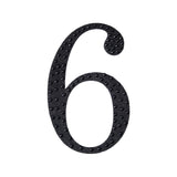 6inch Black Decorative Rhinestone Number Stickers DIY Crafts - 6#whtbkgd