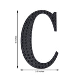 6inch Black Decorative Rhinestone Alphabet Letter Stickers DIY Crafts - C