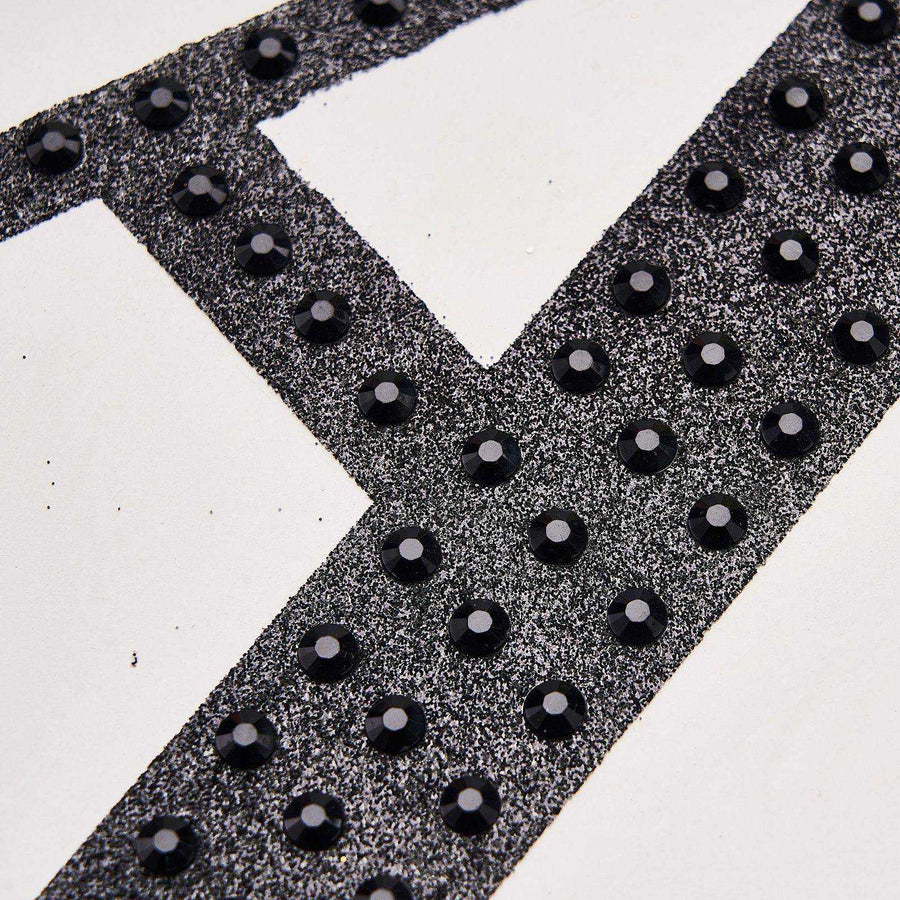 6inch Black Decorative Rhinestone Alphabet Letter Stickers DIY Crafts - C