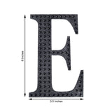 6inch Black Decorative Rhinestone Alphabet Letter Stickers DIY Crafts - E