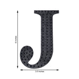 6inch Black Decorative Rhinestone Alphabet Letter Stickers DIY Crafts - J