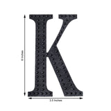 6inch Black Decorative Rhinestone Alphabet Letter Stickers DIY Crafts - K