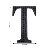 6 inch Black Decorative Rhinestone Alphabet Letter Stickers DIY Crafts - T
