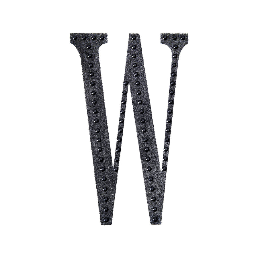6inch Black Decorative Rhinestone Alphabet Letter Stickers DIY Crafts - W#whtbkgd