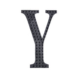 6inch Black Decorative Rhinestone Alphabet Letter Stickers DIY Crafts - Y#whtbkgd