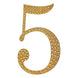6inch Gold Decorative Rhinestone Number Stickers DIY Crafts - 5#whtbkgd