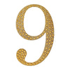 6 inch Gold Decorative Rhinestone Number Stickers DIY Crafts - 9#whtbkgd