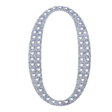 6 inch Silver Decorative Rhinestone Number Stickers DIY Crafts - 0#whtbkgd