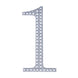 6 inch Silver Decorative Rhinestone Number Stickers DIY Crafts - 1#whtbkgd