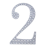 6 inch Silver Decorative Rhinestone Number Stickers DIY Crafts - 2#whtbkgd