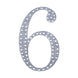 6inch Silver Decorative Rhinestone Number Stickers DIY Crafts - 6#whtbkgd