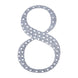 6 inch Silver Decorative Rhinestone Number Stickers DIY Crafts - 8#whtbkgd