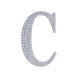 6 inch Silver Decorative Rhinestone Alphabet Letter Stickers DIY Crafts - C#whtbkgd