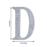 6 inch Silver Decorative Rhinestone Alphabet Letter Stickers DIY Crafts - D