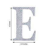 6 inch Silver Decorative Rhinestone Alphabet Letter Stickers DIY Crafts - E