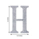 6 inch Silver Decorative Rhinestone Alphabet Letter Stickers DIY Crafts - H