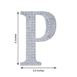 6 inch Silver Decorative Rhinestone Alphabet Letter Stickers DIY Crafts - P
