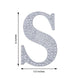 6 inch Silver Decorative Rhinestone Alphabet Letter Stickers DIY Crafts - S
