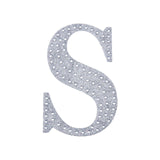 6 inch Silver Decorative Rhinestone Alphabet Letter Stickers DIY Crafts - S#whtbkgd