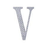 6 inch Silver Decorative Rhinestone Alphabet Letter Stickers DIY Crafts - V#whtbkgd