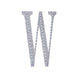 6 inch Silver Decorative Rhinestone Alphabet Letter Stickers DIY Crafts - W#whtbkgd