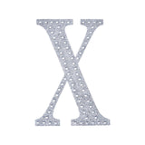 6 inch Silver Decorative Rhinestone Alphabet Letter Stickers DIY Crafts - X#whtbkgd